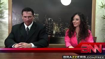 Brazzers - Big Tits at Work -  Fuck The News scene starring Ariella Ferrera, Nikki Sexx and John Str
