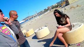 Curvy Spanish Mature Sonia talk to Anal Sex on Public Beach